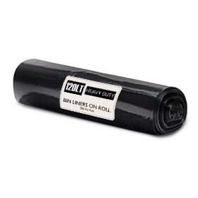 120Ltr Heavy Duty Bin Liner 35<span style="text-transform:lowercase;">um</span> - Black [100 Roll]