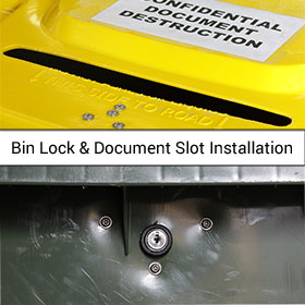 Fit Document Destruction Bin Lock and Slot to Bin