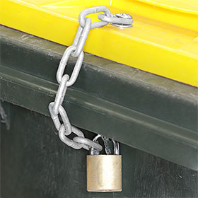 Fit Padlock and chain to Bin